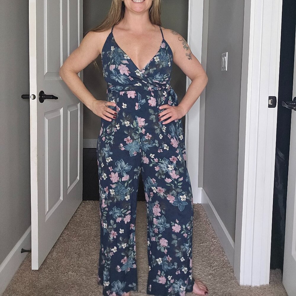 Blue Floral Romper